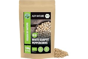 Alpi Nature Kampot Peppar Vit BIO 100g, Ekologisk Hela Pepparkorn, Kampot Vitta Pepparkorn