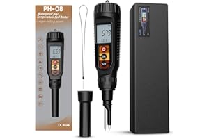 Tanniws Digitales Boden pH Messgerät,Boden und Wasser pH Tester, hochwertiges pH Messgerät für den Heimgebrauch Zimmerpflanzen, Fleisch,hausgemachten Wein und Bier, DIY Saucen, Pool