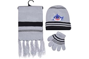 ArkXani 3 Pcs Kids Winter Beanie Hat Scarf Gloves Set for 2-3 Years Boys Warm Thermal Knitted Beanie Cap Snood Scarf and Gloves set for Children Outdoor Sports (Boys 2-3 Years)