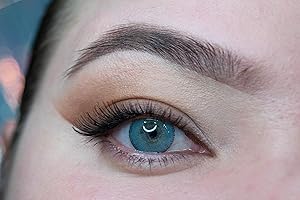 MYSA LENS MYSALENS® Lentilles De Contact De Couleur Edge Blue Hidrocore Couleur Naturelle Avizor Solution Multifonctions 10ML Kit De Rangement Boitier Pince et applicateur Offert 12 Mois sans correction