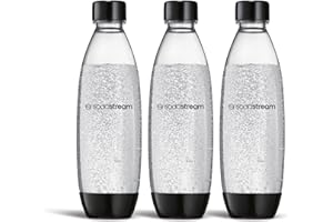 SodaStream 0,8L BPA-freie FUSE Kunststoffflasche schwarz | Spülmaschinengeeignet | Kompatibel mit DUO, E-DUO, Terra, uvm. | 3er-Pack