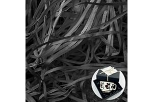 KAOTPO 300g Füllmaterial Geschenk, Holzwolle Füllmaterial zum Dekorieren von Geschenkkörbe, Mehrere Farboptionen und Reichhaltigere Kombinationen, Mehrfarbig Verpackungsmaterial Füllmaterial (Schwarz)