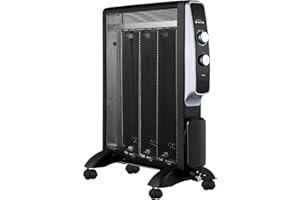 PUR LINE Radiateur électrique Mica noir 1500W faible consommation et thermostat MR1500B Purline