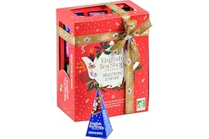 English Tea Shop - Coffret thé de Noël bio - Sélection d'hiver rouge - 4 thés de Noël - Boîte de 12 sachets - Coffret cadeau thé à offrir - Cadeau de Noël petit prix