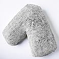 EDS Pregnancy Teddy Fleece V Pillow with Pillowcase Provide Support During Pregnancy Nursing and for Orthopedic Super Soft Comfortable V-shaped Pillows for Head, Neck and Back LH (LIGHT GREY.)