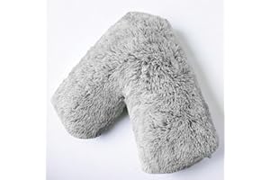 EDS Pregnancy Teddy Fleece V Pillow with Pillowcase Provide Support During Pregnancy Nursing and for Orthopedic Super Soft Comfortable V-shaped Pillows for Head, Neck and Back LH (LIGHT GREY.)