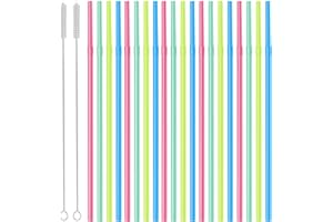 FUREX 100 Pieces Reusable Drinking Straws Straws Reusable Straw, Drinking Straws, Drinking Party Straws, Colored Straws for Drinking Water, Tea, Coffee, Juice, Milk Straws