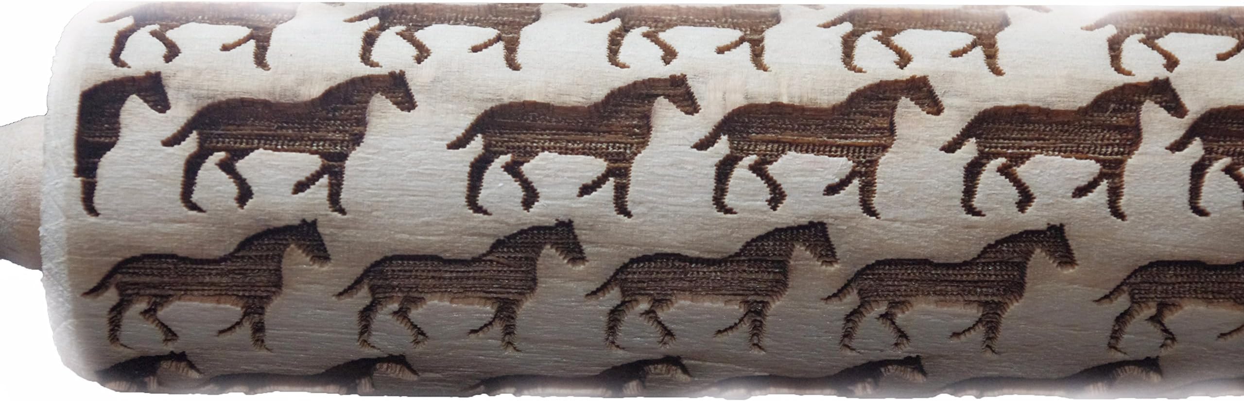 Mini Laser Engraved Rolling pin with Horse Pattern