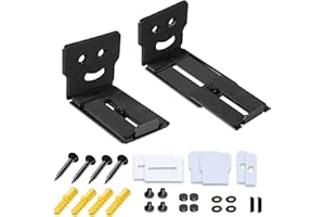 Alyphyly Adjustable Soundbar Mount, Universal Sound Bar Wall Brackets Works with Most Sound bar Mounts, Length Adjustable 3.4''-5.2'', Removable and Lockable Mounting Bracket