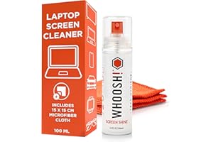 WHOOSH! Screen Cleaner Kit – Best for– Smartphones, iPads, Eyeglasses, Kindle, LED, LCD & TVs – Includes 3.4 Oz Bottle + 2 Premium Cloths