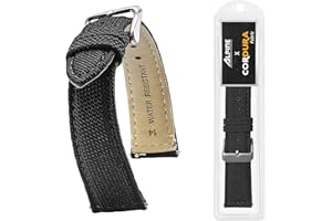 ALPINE INTERNATIONAL Alpine Cordura - Correa de repuesto de liberación rápida para reloj, correa de tela y cuero con forro trasero resistente al agua, para mujeres y hombres, compatible con correas de reloj analógicos e