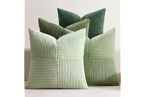 EMEMA Zestaw 4 poszewek na poduszkę z aksamitnego szambraw 40x40 cm, patchwork, ozdobne poszewki na poduszkę, dekoracyjne poduszki na sofę, kord, dekoracyjne poduszki do salonu, fotela, domu, sypialni