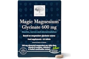 NEW NORDIC LTD New Nordic Magnesium Glycinate, 600 mg Extra Strength, Sleep & Muscle Support for Women & Men, Pine Bark & Long Pepper Extract, 60 Tablets (Pack of 1)