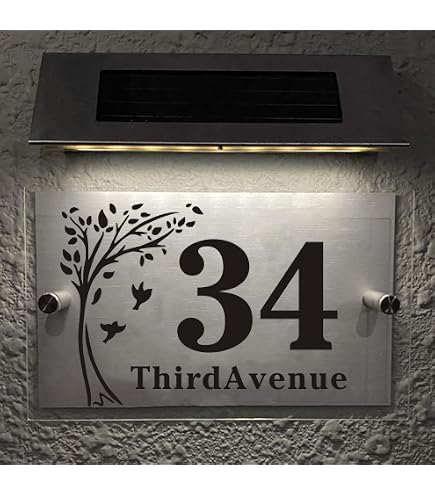 Personalised Acrylic Door House Sign – Delta-L, Custom Address Plaque, 3D, Made In UK
