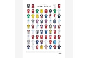 LA MAJORETTE A MOUSTACHE LA MAJORETTE À MOUSTACHE - Affiche Le panthéon du Football Français - 50 cm x 70 cm - Livrée dans un Tube Protecteur en Carton (53 cm x 6 cm) - Pour les Amateurs du Ballon Rond