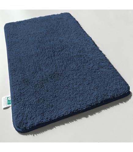 Chenille badmat, Home & deco, blauw gestreept | Voordelig bij