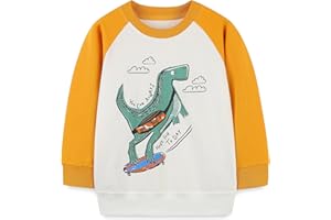 LANGUBABY Kinder Jungen Sweatshirt Weihnachten Cartoon Pullover Langarm Baumwolle Top Größe 92-122, 1-7 Jahre