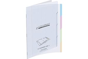 Conquérant Classique Cahier grands carreaux sans spirales 140 Pages 24 x 32 cm Incolore