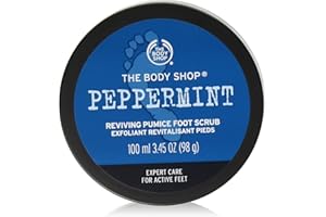 THE BODY SHOP pied de menthe poivrée 100ml gommage lissage ponce pour adoucir et assouplir la peau rugueuse pour les hommes et les femmes Peppermint Smoothing Pumice Foot Scrub to Smooth & Soften Rough Skin For Men & Women 100ml