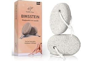 HEALTH PRESS Bimsstein Fußpflege [2er-Set] Hornhautentferner Grob Hornhaut - Hände und Füße – Natur Stein Fußpflege Hornhautentfernung Pediküre Fußpeeling Harte Haut Entfernen (Weiß, 2er Set)