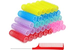 BBTO 36 sztuk samozchwytowe małe lokówki do włosów salon fryzjerski lokówki do włosów wałki wentylowane wałki salon fryzjerski z 1 pakietem grzebień z ogonem szczura wałki fryzjerskie narzędzia dla kobiet