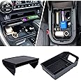 Excefore 2PCS Center Console Tray Organizer Compatible with Toyota RAV4 2022 2021 2020 2019 Accessories, Armrest Insert Container ABS Material Secondary Storage Box-Black