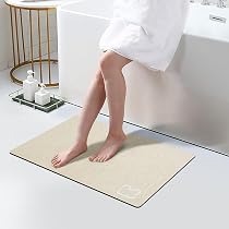 Tapis De Bain En Diatomite 60x40 Cm - Pierre Naturelle Ultra-absorbante Et Antidérapante - Séchage Rapide, Antibactérien - Pour Salle De Bain, Douche