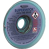MG Chemicals Desoldering Braid #4 Fine Braid Super Wick with RMA Flux, 5' Length x 0.1" Width, Blue