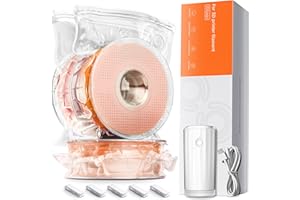 YOOPAI Vakuumbeutel-Kit für 3D-Drucker-Filament mit Automatischer Pumpe, 20 Extra Große Aufbewahrungs Beutel (38x33 cm) Kompatibel mit Bambu Lab 1.75mm Filament