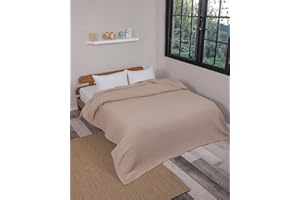 nottoc Tagesdecke Beige180x200cm Einzelbettdecke - Premium Waffelpique 100% Baumwolle - Leichte Sommerdecke in Waffeloptik - Baumwolldecke als Bettüberwurf, Sofaüberwurf, Couch überwurf - Sofadecke