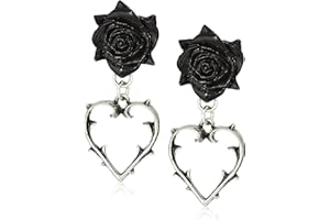 Alchemy Gothic Wounded Love Ear Studs Earring Set Black-Silver