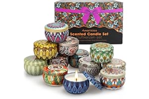 YINUO MIRROR Velas Perfumadas Juego de 12 piezas Vela Aromática Regalo de Velas de Aromaterapia Cera de Soja Natural Vela de Viaje Adecuado para Yoga Baño Dormitorio
