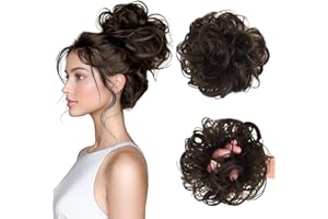 Vlasy Messy Bun Hair Piece for Women,Curly Wavy Hair Scrunchies Bun Extensions Hairpieces,Synthetic Hair Chignons Accessories Updo for Girls(6#,35g)