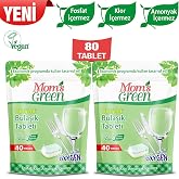 Mom's Green 2'li Set Oksijenli Bulaşık Makinası Tableti 80 Tablet (2x40 Tablet)