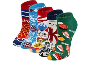 ZFSOCK Womens Cotton Animal Socks Novelty Cartoon Dog Cat Socks Ladies Cute Fast Food Pizza Pattern Mini Crew Socks Funny Socks for Girls Ladies 5 Pairs