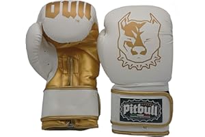 Pitbull Boxing Equipment Guanti Boxe GL 37B | 10 Once | 10 OZ | Bianco | Guanti Kick Boxing 10 Once | Guanti Muay Thai 10 Once | Guantoni Boxe