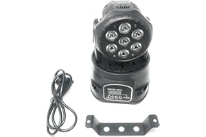 OEM SYSTEMS Projecteur RGB LED Wash DMX tête rotative Mobile Effets Disco 7 LEDs 10 W