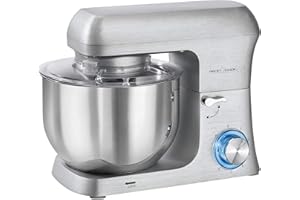 PROFI COOK Robot de repostería - Amasadora de pan - Controles giratorios iluminados - Bol de 6 litros - 1500 W - Color plata