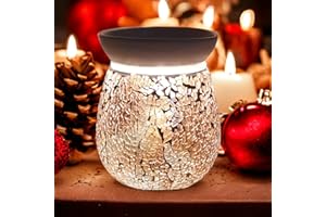 Astin of London - Aroma Accessories Electric Gold and Silver Crackle Wax Tart Melt Burner Lamp Hand Crafted Aroma Warmer