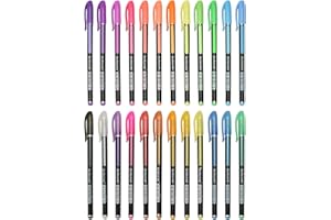 Pretop Multicoloured Gel Pen Set Including Metallic, Glitter, Neon, and Water Chalk Pens for Art Supplies, Adult Colouring Books, Drawing, Sketching, Crafting, etc.