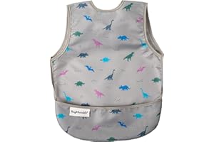 Tiny Twinkle Bibs Mess Proof Baby Bib Waterproof Feeding Bibs Weaning Bibs For Toddlers 0-24months Machine Washable and Adjustable Side Closure Travel Bib for Baby Eating with Deep Storage Pocket