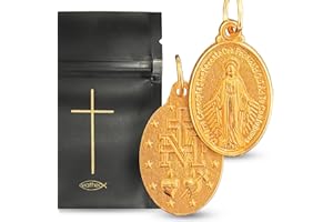 Viatheo Autentica Medaglia Miracolosa della Vergine Maria Dorata – Gioiello religioso cattolico per donna e uomo – Ciondolo Cristiano dorato simbolo di fede – idea regalo battesimo comunione