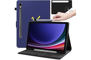 KATUMO Etui do Samsung Galaxy Tab S9 FE 10,9 cala SM-X710 / S9 2023 11 cali SM-X510 z uchwytem S Pen, etui ochronne ze skóry z funkcją automatycznego wygaszenia/wybudzenia