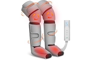 Snailax Masajeadora de Piernas con Compresión, Masajeador de Rodillas y Pantorrillas con Calor, 4D Masajeador Piernas Tejido Profundo Amasamiento, Regalos para Mujeres Hombres,Gris