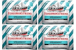 LOFTHOUSE OF FLEETWOOD Fisherman's Friend - Pastillas de mentol sin azúcar, 25 g (paquete de 4)