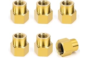 ELEGRIP Manicotto di Riduzione in Ottone 1/4" Femmina a 1/8" Femmina, Adattatore Connettori Filettati Interni, Raccordi a Doppia Presa per Tubo di Collegamento (6 Pezzi)