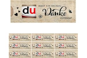 BOFUNX 9pcs Du hast ein dickes Danke verdient Geschenke für Schokolade Verpackung Hülle Filz Chocolate Bar Gift Packaging Team Gift Withdrawald Gift Employee Gift