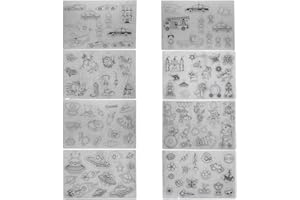 Hoshisea 8 Pezzi Set di Involucri in Plastica Termoretraibile, Strumento Fai da Te, Modelli Multipli Termoretraibili in Lamina per Portachiavi Fai-da-Te Che Dipingono Regali Termoretraibili