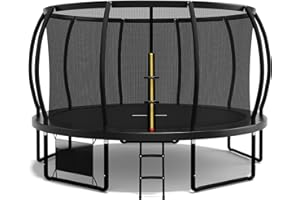‎FLAMAKER Flamaker Trampolin Outdoor Ø 228/305/366/427cm mit Zweilagiger Schutznetzpfosten, Stabile Rahmenkonstruktion, Wetterfest und rostfrei, Gartentrampolin für Kinder & Erwachsene Belastbarkeit 150kg