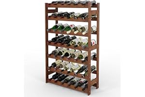 Lenmar Serie RW Weinregal aus Holz für Flaschen, Anthrazit, Braun, Natur, RW-1, 3-11 liegen, für 12-91 Flaschen, Wein, Flaschenregal (Braun, RW-1-42, 102 x 63 x 25, 7 liegen, für 42 Flaschen)
